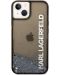 Калъф Karl Lagerfeld - Translucent Liquid Glitter, iPhone 14 Plus, черен - 1t