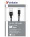 Кабел Verbatim - Sync & Charge, Micro USB/USB-A, 0.3 m, черен - 3t