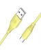 Кабел Tellur - TLL155400, USB-A/USB-C, 1 m, жълт - 2t