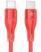 Кабел Tellur - Silicone, USB-C/USB-C, 1 m, червен - 1t