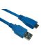 Кабел VCom - CU311, USB-A/Micro USB, 3 m, син - 1t