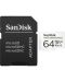 Карта памет SanDisk - High Endurance, 64GB, microSDXC, Class10 + адаптер - 2t