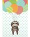 Картичка за рожден ден Busquets - Енот, с балони - 1t