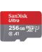 Карта памет SanDisk - Ultra, 256GB, microSDXC, Class10 + адаптер - 2t