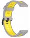 Каишка Techsuit - W002, Galaxy Watch/Huawei Watch, 22 mm, сива/жълта - 1t