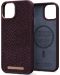 Калъф Njord - Salmon Leather MagSafe, iPhone 14 Plus, кафяв - 2t