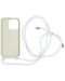 Калъф Mobile Origin - Lanyard, iPhone 15 Pro, Light Grey - 2t