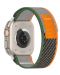 Каишка Techsuit - W039 Nylon, Apple Watch, 42/44/45/49 mm, зелена/оранжева - 3t
