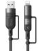 Кабел Xmart - 12726, USB-C/USB-C, USB-A/Lightning, 1.2 m, черен - 2t