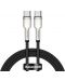Кабел Baseus - Cafule, USB-C/USB-C, 1 m, черен/сребрист - 1t