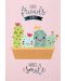 Картичка за рожден ден Busquets - Кактус, розова - 1t