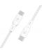 Кабел Belkin - Boost Charge, USB-C/USB-C, Braided, 3 m, бял - 3t