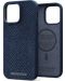 Калъф Njord - Salmon Leather MagSafe, iPhone 14 Pro Max, син - 1t