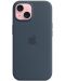 Калъф Apple - Silicone MagSafe, iPhone 15, Storm Blue - 4t