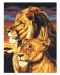 Комплект за рисуване с акрилни бои върху платно Royal - Лъвове, 23 х 30 cm - 1t