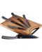 Комплект от 5 ножа и дъска за рязане Berlinger Haus - Metallic Line Carbon Pro Edition - 1t