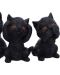 Комплект статуетки Nemesis Now Adult: Humor - Three Wise Kitties, 8 cm - 5t