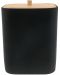 Кош за баня Inter Ceramic - Нинел, 20 x 28 cm, черен/бамбук - 1t