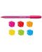 Комплект цветни химикалки Carioca - Fiorella, 6 цвята - 2t