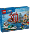 Конструктор LEGO City - Морско пристанище с товарен кораб (60422) - 1t