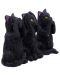 Комплект статуетки Nemesis Now Adult: Humor - Three Wise Felines, 8 cm - 4t