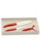 Комплект от 2 керамични ножа с белачка KYOCERA - Червени - 2t