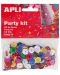 Комплект конфети Apli - Релефни пайети, разноцветни, 11 mm - 1t