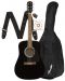Комплект акустична китара с аксесоари Fender - FA-115, черен - 1t