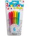 Комплект цветни химикалки Carioca - Fiorella, 6 цвята - 1t