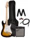 Комплект Fender - Squier Sonic Stratocaster Pack MN 2TS, кафяв - 1t