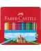 Комплект цветни моливи Faber-Castell Castle - 24 броя, метална кутия - 1t