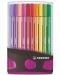 Комплект флумастери Stabilo Pen 68 - 20 цвята, лилава кутия - 1t