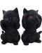 Комплект статуетки Nemesis Now Adult: Humor - Three Wise Kitties, 8 cm - 6t
