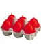 Комплект свещи Bolsius - Червени яйца, 6 броя - 1t