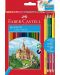 Комплект цветни моливи Faber-Castell Castle - 36 цвята, с острилка - 1t