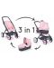 Количка за кукли 3 в 1 Smoby - Pram Quinny. светлорозова - 2t