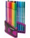 Комплект флумастери Stabilo Pen 68 - 20 цвята, лилава кутия - 3t