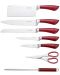 Комплект ножове с точило и ножица Royalty Line, червени - 2t