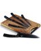 Комплект от 5 ножа Berlinger Haus - Black Rose Gold Collection, с дъска за рязане, черни - 1t