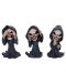 Комплект статуетки Nemesis Now Adult: Humor - Three Wise Reapers, 11 cm - 1t