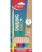 Комплект цветни моливи Maped - Smiling Planet, 12 цвята - 1t