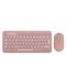 Комплект клавиатура и мишка Logitech - Pebble 2, безжичен, Tonal Rose - 1t