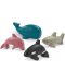 Комплект дървени играчки PlanToys - Морски животни, 4 броя - 1t