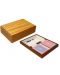 Комплект Modiano - Дървена кутия с покер карти, светлокафява - 1t