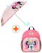 Комплект за детска градина Vadobag Minnie Mouse - Раница с мрежести джобчета и чадър, Little Precious - 1t
