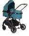 Комбинирана бебешка количка Chipolino - Аура, синьо-зелена - 2t