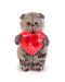 Плюшена играчка Budi Basa - Коте Басик с червено сърчице, 22 cm - 1t