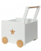 Кутия за играчки с колела Ginger Home - Дървена, бяла, 38 х 45 х 54 cm - 3t