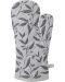 Кухненска ръкавица на цветя H&S - 18 x 32 cm, памук, сива - 1t