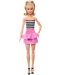 Кукла Barbie Fashionistas 213 - С черно-бял потник и розова пола - 2t